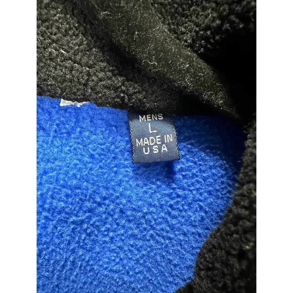 Vintage 90s Columbia Fleece Made in USA Blue Black Jacket Coat Insert size Large